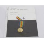 A WWI Victory medal to casualty 26082 PRIVATE A.G.J. AMES of the 2nd Bn. Norfolk Regiment.