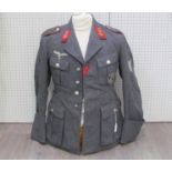 A Third Reich era German Luftwaffe blouse with Hauptgefreiter (Flak / Anti-Aircraft) insignia to