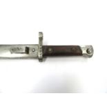 An Austrian M1895 Mannlicher bayonet marked CEW6 with all-steel scabbard