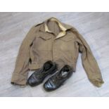 A WWII 1940 pattern scarce Belgian-made 1945 dated battledress blouse together with a pair of WWII