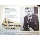 LUFTWAFFE AIRCREW INTEREST: A collection of autographs of decorated Luftwaffe aces amassed over