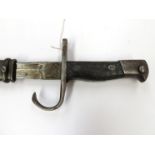 A Japanese Type 30 bayonet with curved ricasso bayonet and scabbard