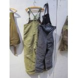 Two WWII US pairs of trousers: N-1 winter US Navy and winter coastguard type