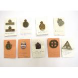 Nine various WWI and WWII badges including Women's Land Army,