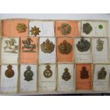 A collection of Yeomanry badges including Lincolnshire Yeomanry and Fife & Forfar Yeomanry