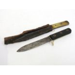 A vintage Green River knife (blade corroded) together with a Cox & Son horn handled example (2)