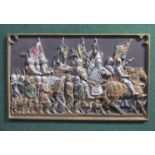 A basalt effect relief of Agincourt in two panels,