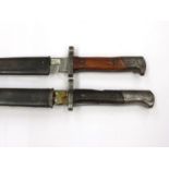 Two Austrian Mannlicher bayonets, maker CE WG,