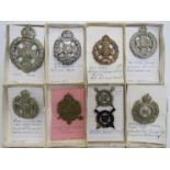 A collection of Rifle regiment badges including Paddington Rifles and London Rifle Brigade