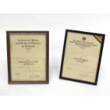 Two WWII German award documents: An Iron Cross Award 2nd Class award document named to Obergefr.
