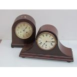 Two early 20th Century mahogany mantel clocks including Napoleon hat,