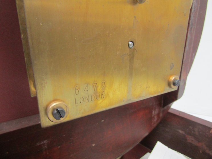 An early 20th Century mahogany cased 12" station dial clock with painted metal Roman dial signed - Image 3 of 3