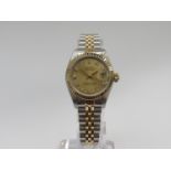 ROLEX: an Oyster Perpetual Lady Datejust steel and gold bracelet watch,