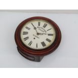 An early 20th Century oak cased 10" dial clock, Roman metal dial signed Kilkenny, MacDonagh station,