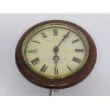 A Victorian mahogany postman's clock, painted wooden Roman duial signed Camerer, Kuss & Co,