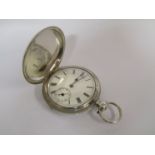 A Victorian silver cased hunter pocket watch.