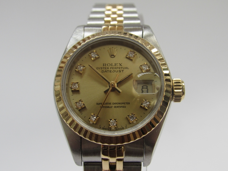 ROLEX: an Oyster Perpetual Lady Datejust steel and gold bracelet watch, - Image 2 of 6