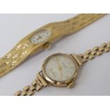 Two Avia lady's watches: 9ct gold manual wind and quartz (2)