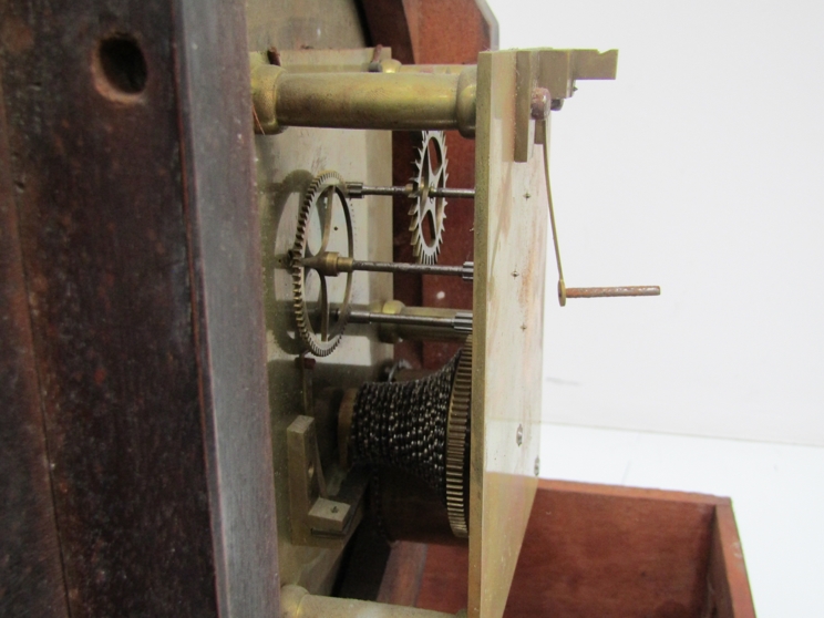 A 19th Century mahogany 12" dial clock with painted metal Roman dial, - Image 2 of 2