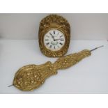 A 20th Century comtoise type wall clock with Roman convex dial,