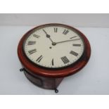 A 19th Century mahogany 12" dial clock with painted metal Roman dial,