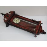 A 19th Century mahogany and ebonised Vienna style wall clock with Roman enamlelled dial,