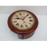 An early 20th Century mahogany 10" dial clock, Roman metal dial signed SIR Jno Walker Ltd,