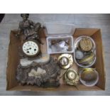 A French figural mantel clock a/f,