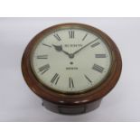 A 19th Century mahogany 12" dial clock with painted metal Roman dial signed R.