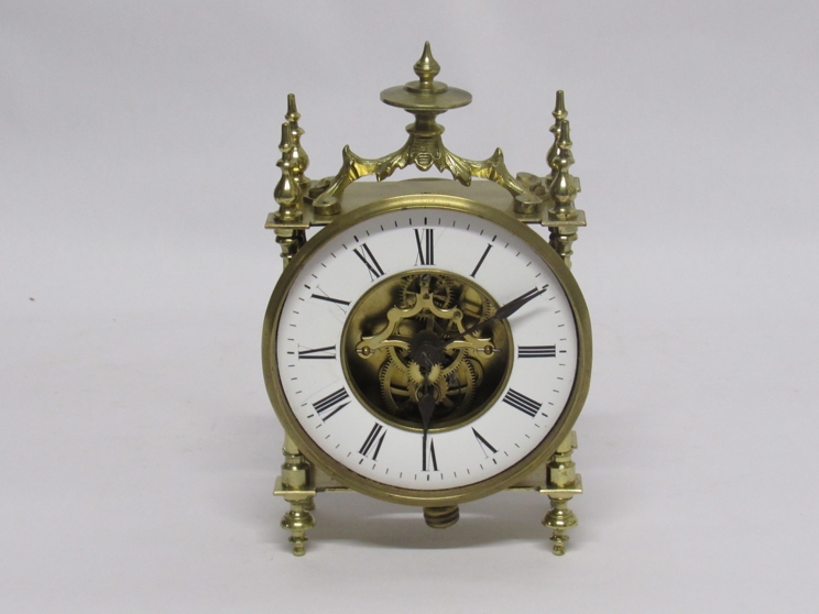 A late 19th Century French brass cased Farcot timepiece,