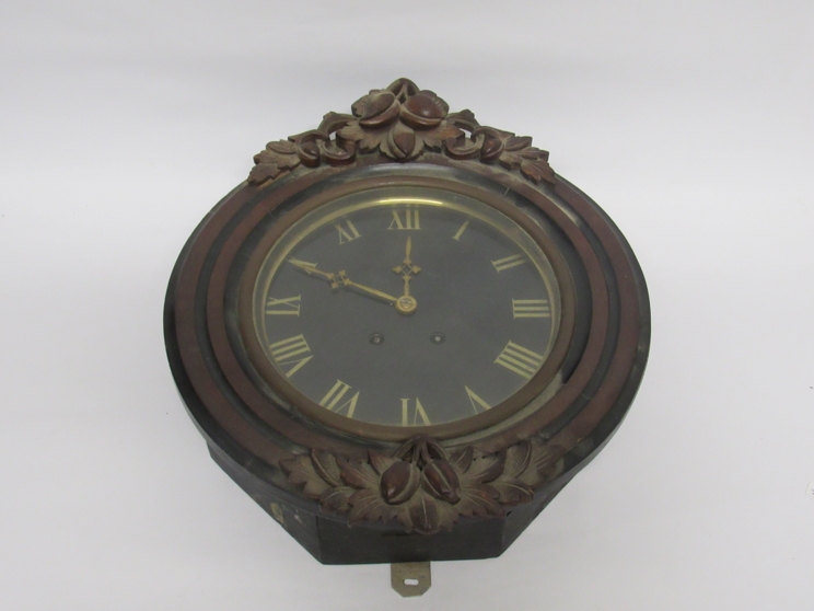 A late 19th Century mahogany French dial clock with 8 day movement,