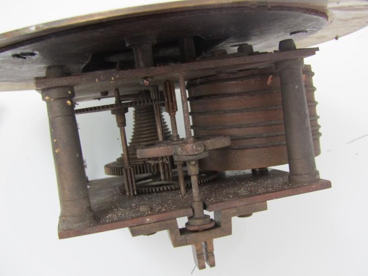 An early 20th Century single fusee clock movement with key, - Image 2 of 2