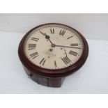 A 19th Century mahogany 12" dial clock with painted metal Roman dial (a/f) housing a chain driven