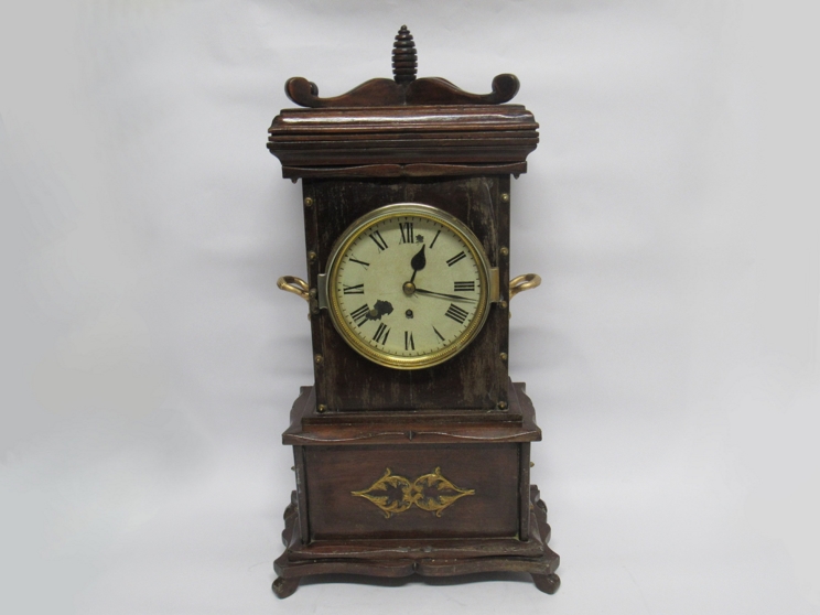 An early 20th Century table clock in scratch built case,