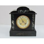A 19th Century French slate mantel clock with French striking movement,