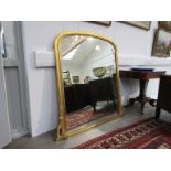 A large 19th Century gilt overmantel mirror