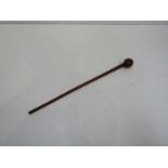 A late 19th/early 20th Century South African knobkerrie, split to bulbous end,