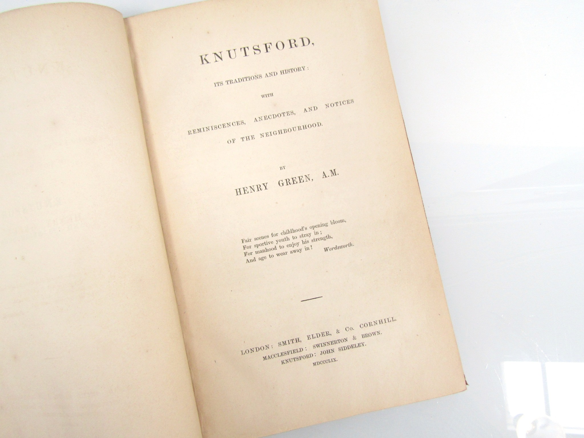 HENRY GREEN:"Knutsford, it's Traditions & History .....