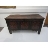 A mid 17th Century marquetry inlaid oak coffer