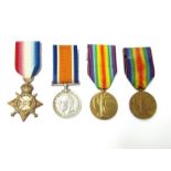 Four WWI medals: War medal named to 42259 PTE. G. SAUNDERS MIDD'X R.