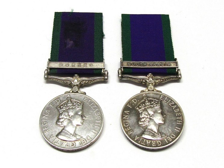 Two EIIR General Service Medals (GSM 1962-2007). One with Borneo clasp named to 21126253 SGT. T.