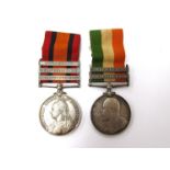 A Queen's South Africa Medal (QSA) with Transvaal, Orange Free State and Natal clasps,