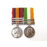 A Queen's (QSA) and King's South Africa (KSA) Medal pair awarded to 1717 PTE. A. TUCKER K.R.R.C.