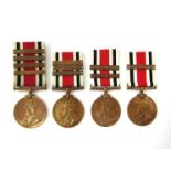 Four George V Special Constabulary Long Service Medals (crowned type) with clasps: HERBERT MOORE