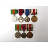 Two WWI Constabulary medal groups: WWII Defence Medal, George V and Queen Mary Jubilee,