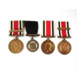 Three Special Constabulary Long Service Medals consisting of George V (crowned type) with The Great