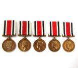 Five George VI Special Constabulary Long Service Medals named to SECT. OFFR. JOHN H. BARNES, ASST.