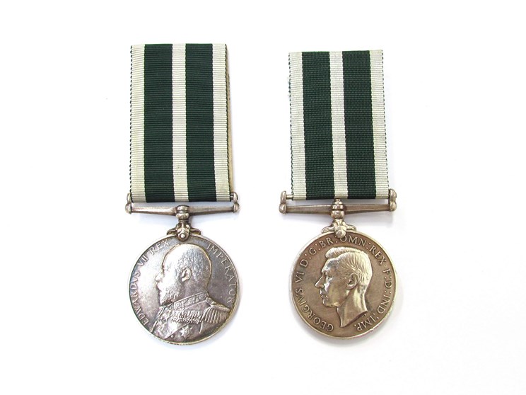 Two Royal Naval Reserve Long Service and Good Conduct Medals: Edward VII named to W.