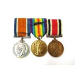CHAPLAIN INTEREST: A WWI and later Constabulary medal trio consisting of WWI War and Victory medal