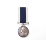 A George V Royal Naval Long Service and Good Conduct Medal (1910-20 swivel bar type) named to